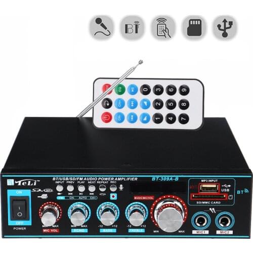 800W Amplifier Car/Home Theater Power Audio Amplificador HIFI Bluetooth Power Digital for Speaker Treble Bass Control FM USB SD