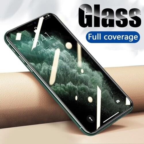 Protective Glass On the For iPhone 12 Pro Max XR SE Screen Protector ON For iPhone 11 12 11 Pro XS Max X XR 7 8 6 Tempered Glass