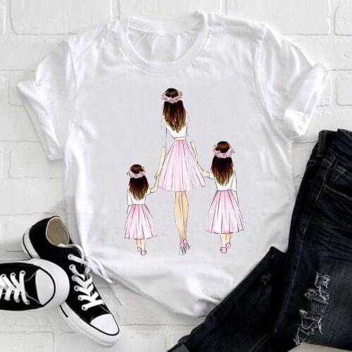 Women Short Sleeve Girl Daughter Cute 90s Mom Mama Mother Fashion Clothes Ladies Graphic Print Tee Top Tshirt Female T-shirt