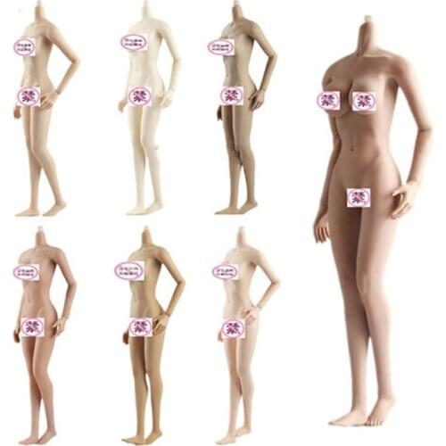 1/6 Female Normal Style Super Flexible Seamless Body with Detachable/No Detachable Foot 7 Colors Skin Middle Bust Action Figure