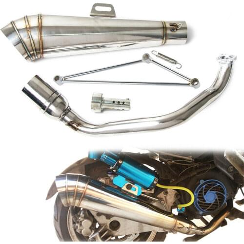 New Stainless Steel GP Exhaust Muffler System header exhuast pipe GP style muffler Fit for GY6 125cc 150cc Motorbike