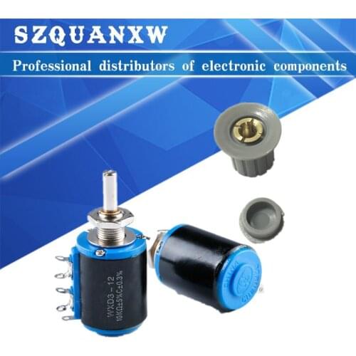 1pcs WXD3-12-1W 100 220 470 1K 2K2 3K3 4K7 10K 22K 33K 47K Ohm 100R 220R 470R 2.2K 3.3K 4.7K WXD3-12 1W Potentiometer+ 1pcs knob
