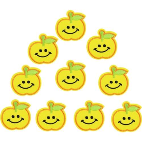 10PCS Apple Patches for Clothing DIY Fruit Embroidered Applique Iron on Patch Sewing Accessories Badge Stickers on Clothes Bags