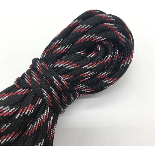 10yds Paracord 550 Parachute Cord Lanyard Rope Mil Spec Type III 7 Strand Climbing Camping Survival Equipment #Black+white+red