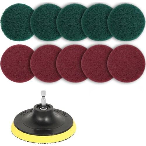 11Pcs Power Scrubber Brush Set Polishing Pad for Drill Powered Brush Tile Scrubber Scouring Pads Cleaning Tool