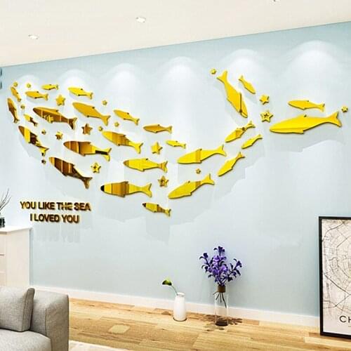 3D Marine Fish Wall Stickers Decal Wall Art Decoration Room Party Wedding Decor Home Decor Wall Sticker For Kids Room