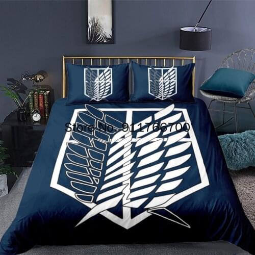 3D Printed Comforter Anime Attack On Titan Duvet Cover Sets Bedding Set With Pillowcases Custom Bedclothes Wing Bed Linen