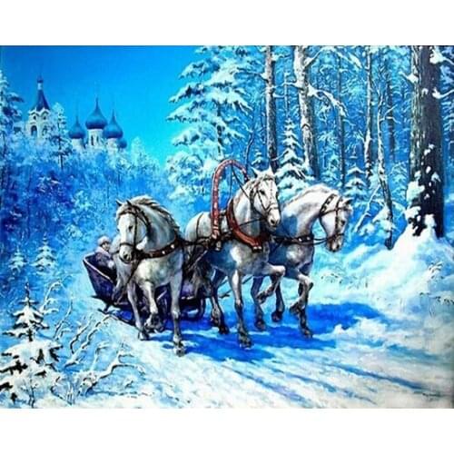 A14829 11CT/14CT/18CT/25CT/28CT oil scenery patterns Counted Cross Stitch DIY Cross Stitch Kits Embroidery Needlework Sets
