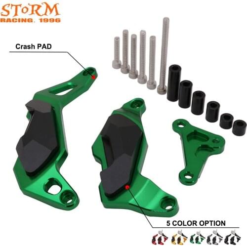 Motorbike Aluminum CNC Engine Crash Slider Guard Crash Pad Falling Protection For Kawasaki Ninja 400 2017-2018 Street Bike