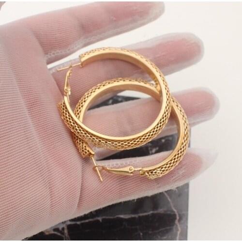 Punk mesh hyperbole big Hoop earrings for women party club wear jewelry accessories gifts fce074