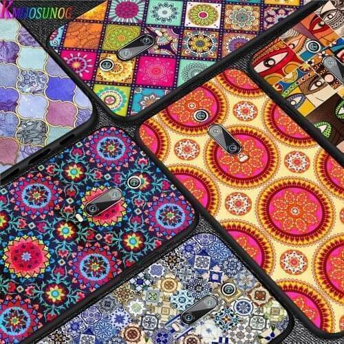 Bright Black Cover Moroccan Tile For Xiaomi Redmi 10X 9C 9A 9 GO K20 8A 8 7A 7 S2 6A 6 5 4X Pro 5G Phone Case