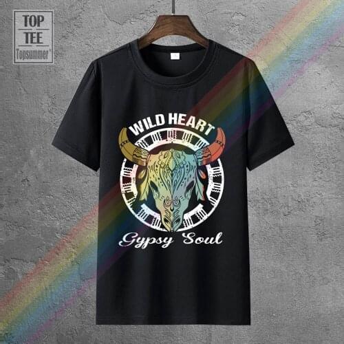 Satan Deer Wild Heart Gypsy Soul Black T Shirt M 6 Xl