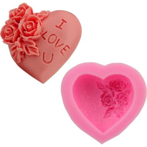 Rose Flower Decoration Love Cake Mold DIY Silicone Fondant Baking Tool Chocolate Mold