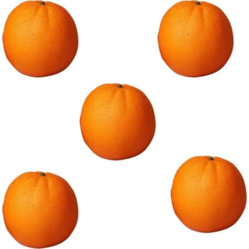 30# 5pcs Orange Plastic Artificial Fruit Plastic Food Fake Fruit Home Decoration Supplies