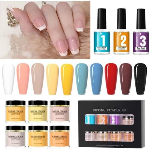 Free Baking Lamp Dipping Powder Moisturizing Powder Nail Sequins Glitter Primer Desiccant Free Washing Seal Layer Accessory Set