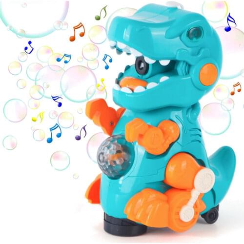Electric Dinosaur Bubble Machine Kids Music Lighting Toys Outdoor Summer Creative Magic Bubble Blower Machine Toy Gun Bubbles