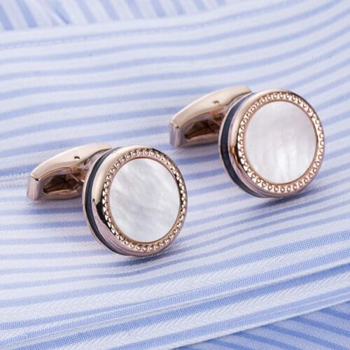 French Shirt Cufflinks Mens Business Banquet Wedding Daily Casual Dating Accessories High Quality Fritillary Shell Cuff Links