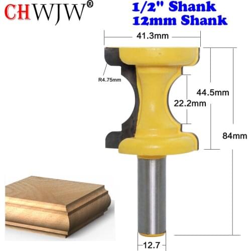 CHWJW 1PC 12mm 1/2" Shank High Quality Large Bullnose & Bead Router Bit Column Face & Chair Rail Molding Woodworking Tool