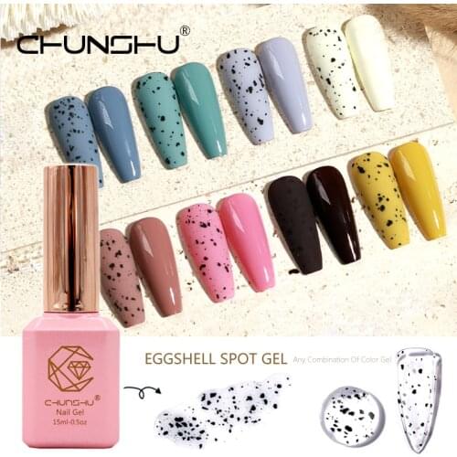 Newly Arrived Quail Egg Nail Polish Gel 15ML Egg Shell UV Nail Gel Spot Effect Varnish For Nails Art Semi Permanent Nail Lacquer