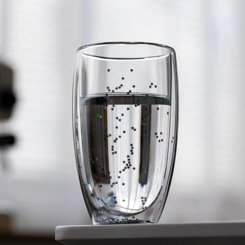 Creative Glass Coffee Cup Nordic Heat Resistant Double Wall Glass Cups Milk Whiskey Copas De Vino Kitchen Dining Bar EB5BLB