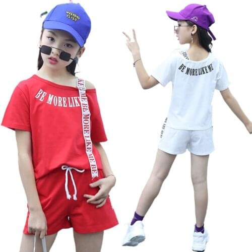 Summer Kids Clothes for Girls Letter Print Blouse Skirts Shorts Costume Child Dance Party 2 PCS Sets Princess Tracksuit Outfits
