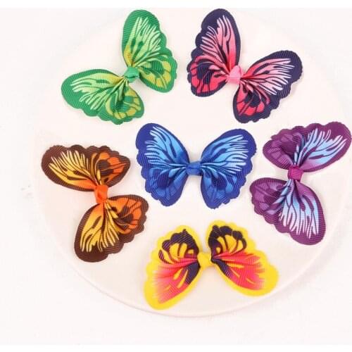 Top Sale 10Pcs Multicolor Bowknot Girls Hairbands Kids Boutique Hair Bow Ribbon For DIY Jewelry Findings Making