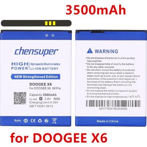 Chensuper 3500mAh Li-ion Replacement For DOOGEE X6 Battery X6 Pro Smart Mobile Phone