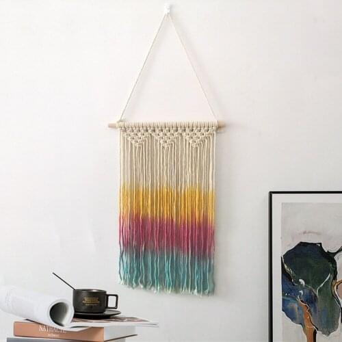 Macrame Rainbow Wall Hanging Tapestry Wedding Accessories Gifts Woven Room Decor Bohemian Decoration for Home tapiz tela T192