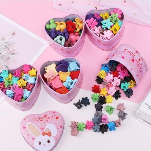 Fashion Baby Girls Love Heart Boxed Hairpins Simple Children Cartoon Small Catch Clip Sweet Girl Hairpin Hair Accessories 2021