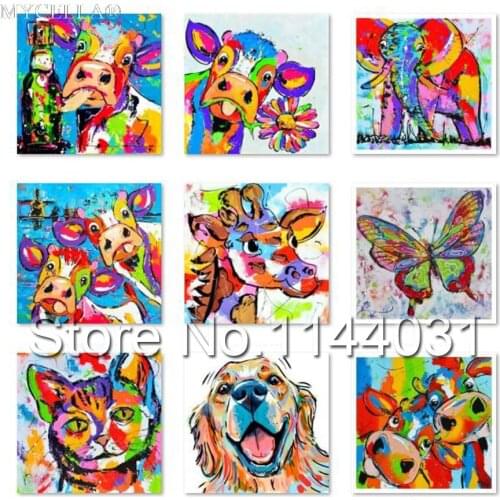 Cartoon Animals Art 5D Diy Diamond Painting Set Cross Stitch Cow & Butterfly Needlework Home Embroidery Decorative Christmas