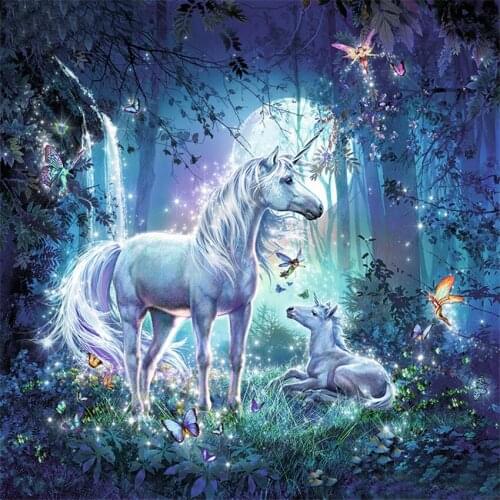 DIY Digital Painting By Numbers Package Forest unicorn oil painting mural Kits Coloring Wall Art Picture Gift frameless