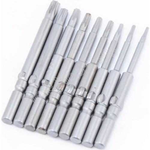 9Pcs 801 5MM Round Shank Magnetic Torx Screwdriver Bits Set Electric Screw driver Air Bit Tools without Holes