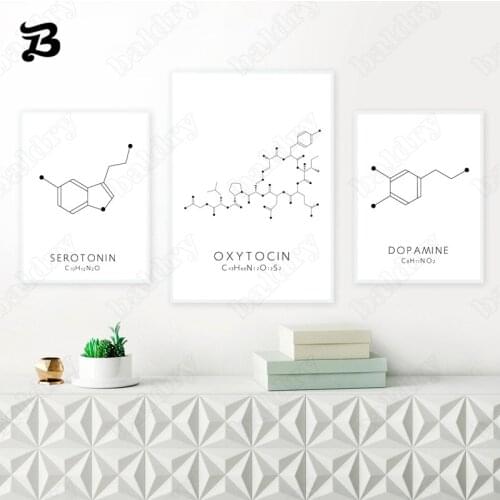 School Lab Wall Art Canvas Posters Modern Abstract Geometric Wall Art Black and White Lines Wall Pictures for Science Room Decor