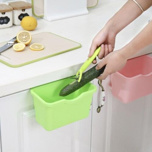 Hanging Trash Can Wall Mounted Garbage Household Cabinet Hanging Trash Can Portable Waste Storage Box Kitchen Accessories