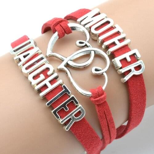 New Arrival Alloy Mother Daughter Feminino Charm Bracelet Handmade Jewelry Rope Multilayer Bracelets Gifts for Women