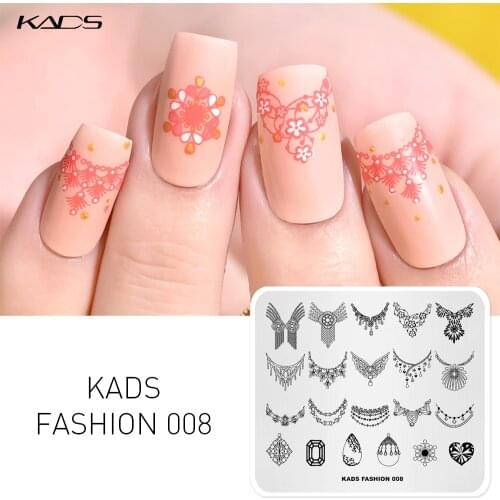 KADS Nail Stamping Plates Fashion 008 Pattern Nail Art Stamp Template DIY Image Template Manicure Stamping Plate Stencil Tools