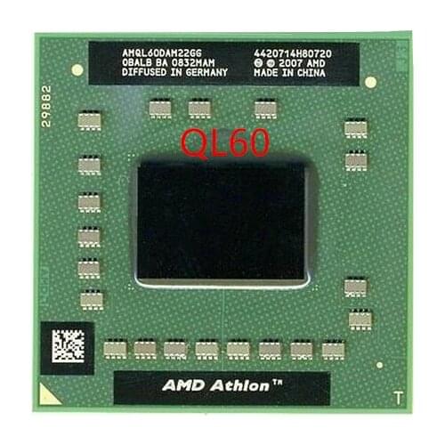 Original AMD Athlon 64 X2 QL60 1.9GHz Dual Core AMQL60 Notebook processors Laptop CPU Socket S1 638 pin Computer ql-60
