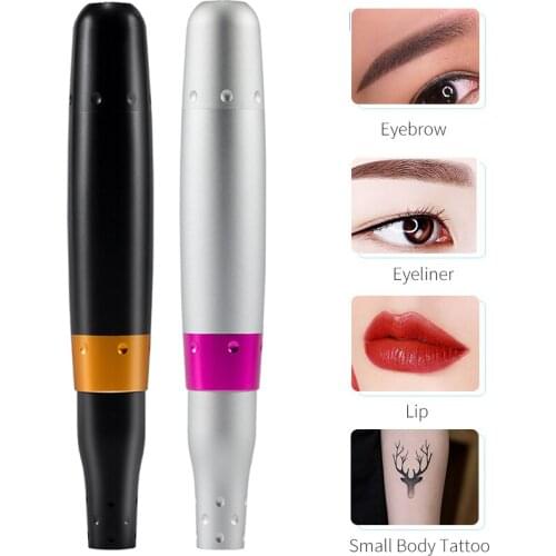 Safety Professional Makeup Tattoo Pen Kit Machine Permanent Eyebrow Lip Contour Pen Beauty Art Tattoo Gun With Cartridge Needles
