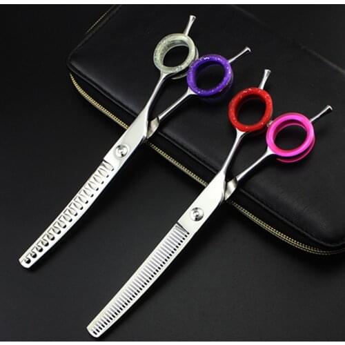 Professional high quality Japan 7 inch pet dog grooming hair scissors pet thinning 25% 45% shears barber hairdressing scissors