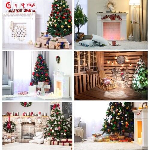 Christmas Indoor Theme Photography Background Fireplace Children Portrait Backdrops For Photo Studio Props 21712 YXSD-01