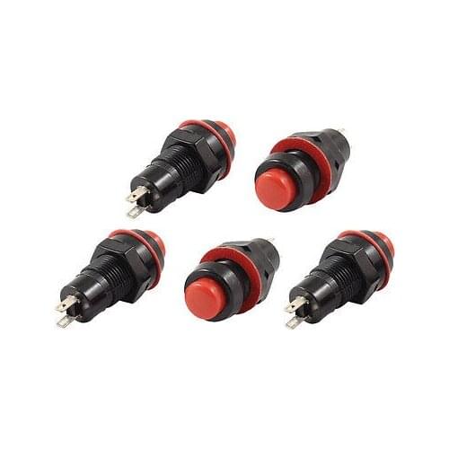 SPST Red Momentary Push Button Switch AC 125V 2A 2 Pins