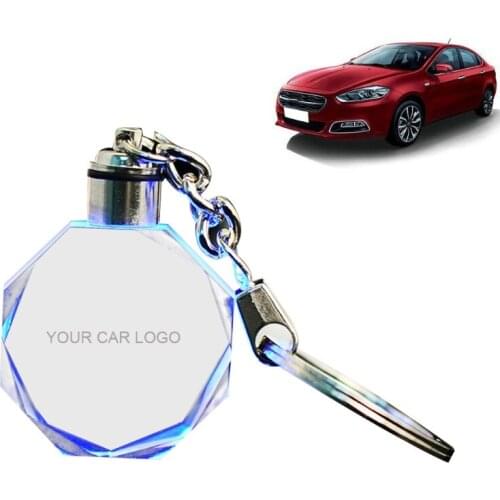LED Vehicle Key Ring Colorful Luminous Keyring Key Holder Crystal Light Changing Creative Gift for Friends Family