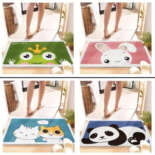 Cartoon Floor Mat Toilet Bathroom Water Absorption Non-slip Door Mat