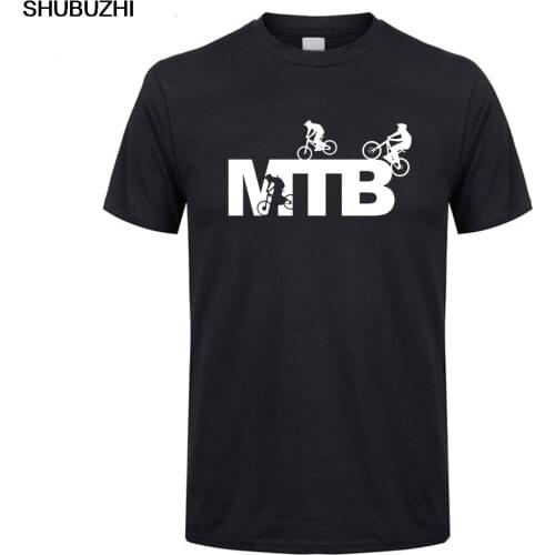 Fun Tee Shirts MTB Cycle Logo Funny Mountain Biker Biking Male Cotton Short Sleeve T Shirts Popular Teenage Funky T-Shirts