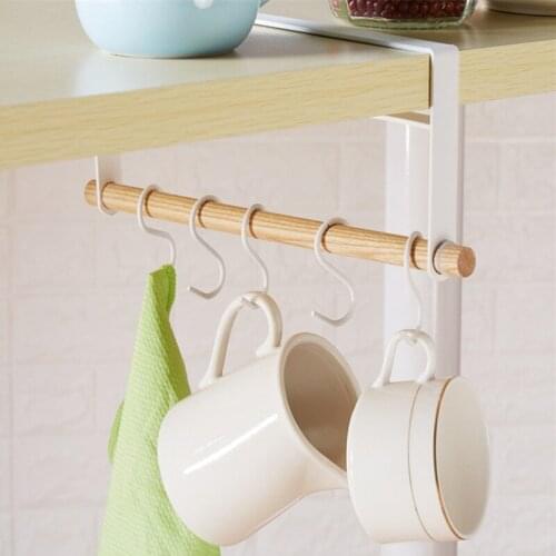 Hanging Hook Shelf Drying Rack Kitchen Cup Holder Storage Stand Cabinet Hanger Iron Toilet Paper Towel Holder Cupboard Organizer