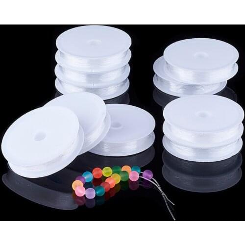 10rolls 0.8mm Flat Strong Elastic Crystal Beading Cord Thread for Stretch Bracelet String Line Necklace Jewelry Making DIY