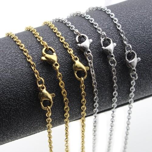 10pcs Stainless Steel Chain Necklaces for Men Women Gold Silver Color For Pendant Charms Chain Lobster Clasp Necklace Jewelry