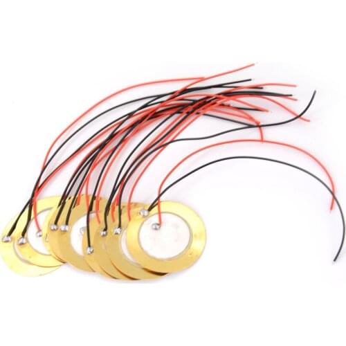 10PCS Sale 27mm Piezo Ceramic Elements Sounder Sensor Trigger Drum Disc + Wire Copper Piezoelectric Buzzer Copper
