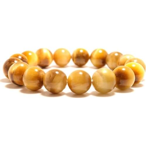 100% Natural Tiger eye Bracelet Stone Men Women 6/8/10/12mm Beaded Braclet For Hombre Yoga Charm Braslet Valentines Day Gift