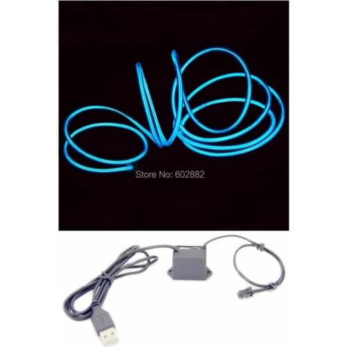 3Meter 5.0mm el wire+ + 5v USB Inverter+ Mix Order Available